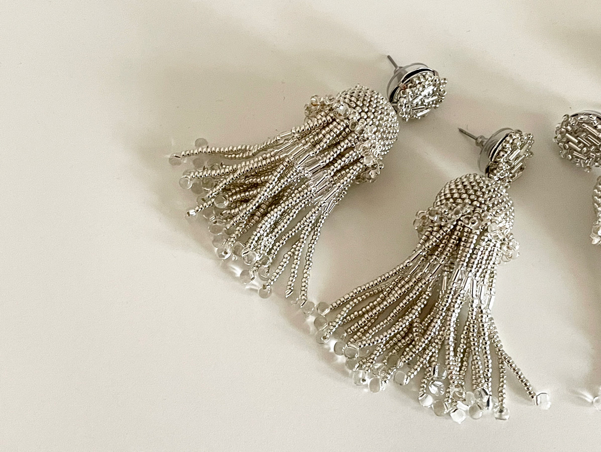  - Silver tassels earrings - アップフェル《公式》金属アレルギー対応アクセサリーパーツ専門ショップ