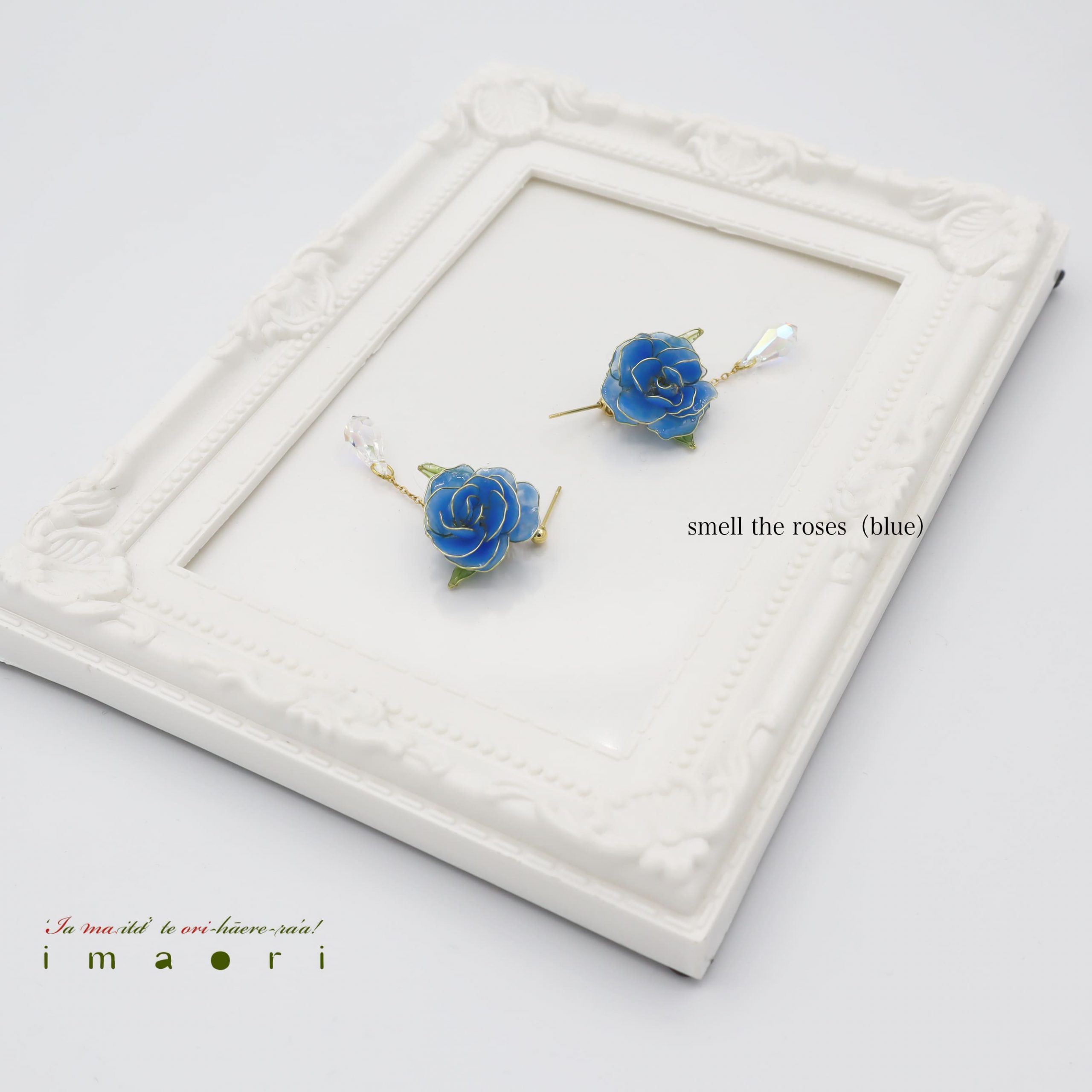  - smell the roses（blue） - アップフェル《公式》金属アレルギー対応アクセサリーパーツ専門ショップ